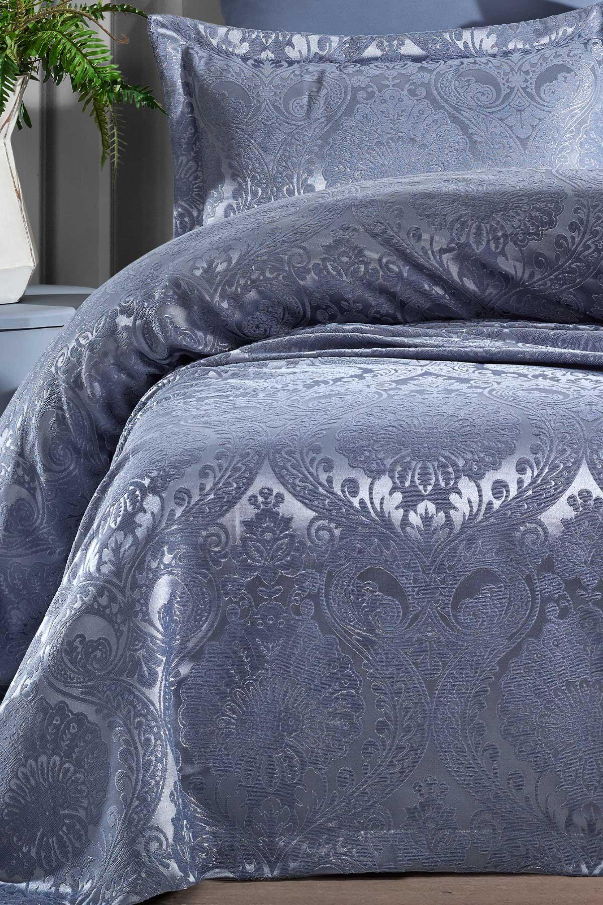 Комплект покрывала из двойной синели Enora Blue