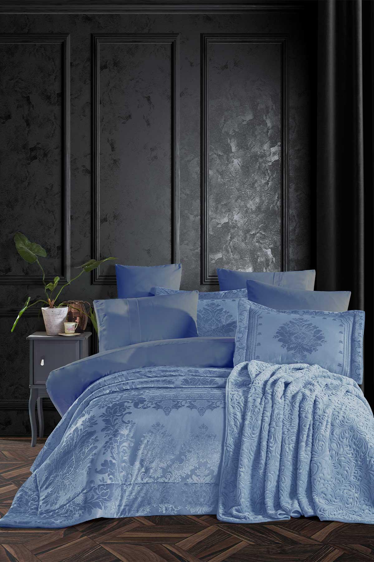Комплект постельного белья с двойным волокнистым наполнителем Velvet Wedding Blue