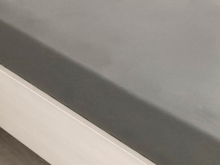 Однотонная хлопковая двуспальная простыня 240x260 см из гальки