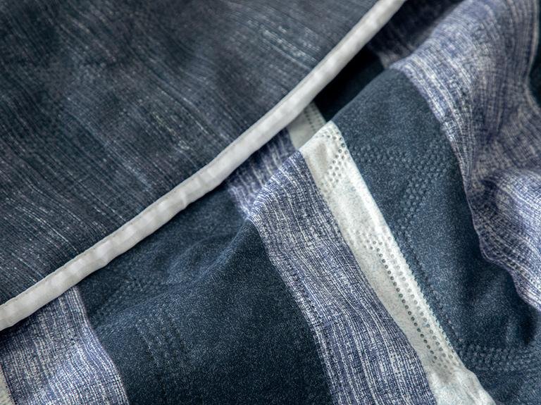 Универсальное двуспальное покрывало Denim Stripe 200X220 см, темно-синий