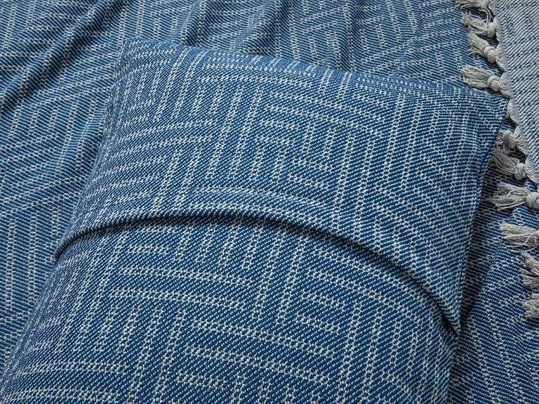 Комплект тканого покрывала Check Lines King Size 260x280 см темно-синий