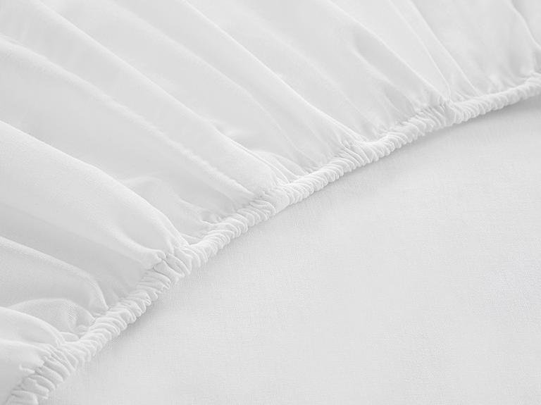 Односпальная эластичная простыня Plain 2 Cotton 100X200 см белого цвета