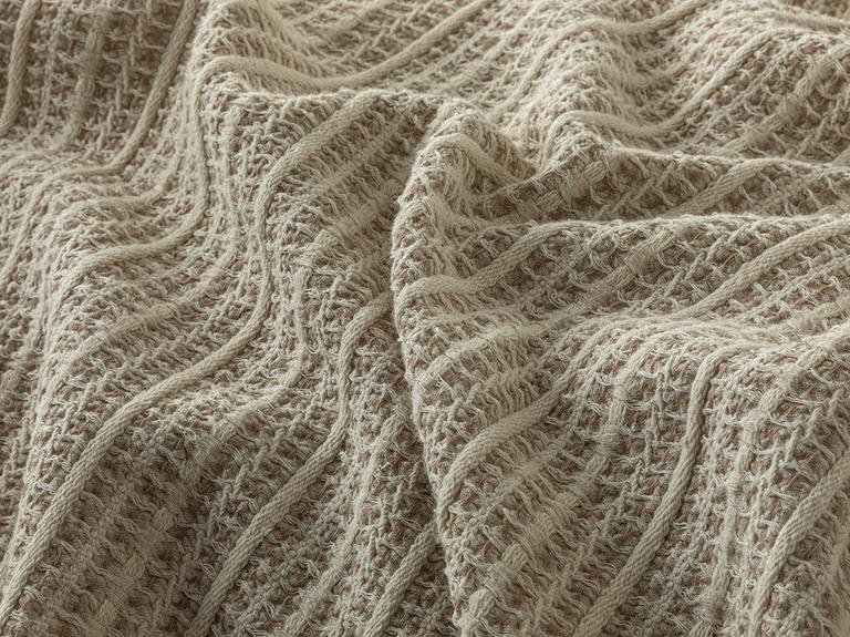 Комплект односпального покрывала Azure Waffle Jacquard 160x240 см бежевый