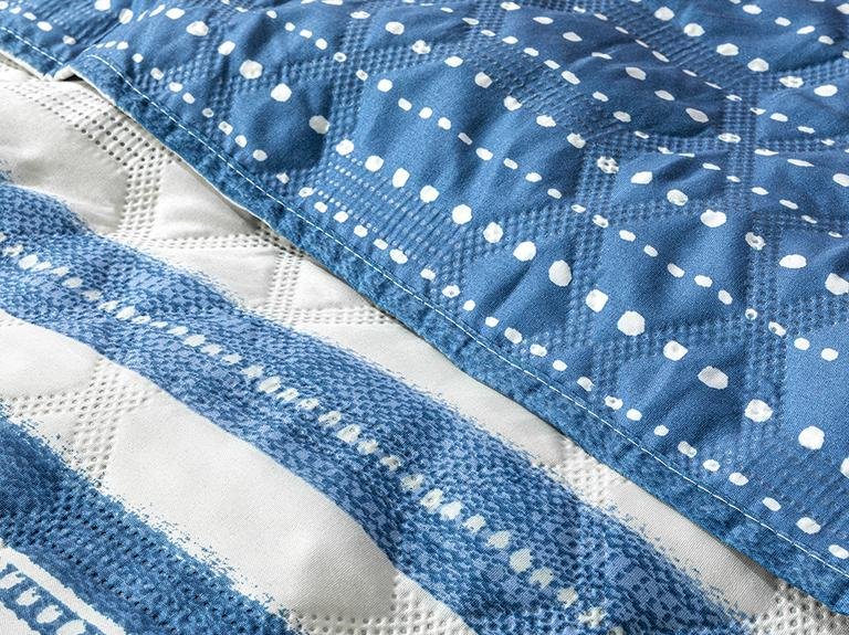 Двустороннее покрывало 200x220 см Dotted Stripes Blue 200x220 см