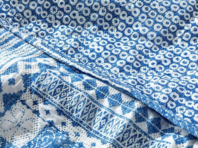 Покрывало Coastal Patchwork одностороннее двухстороннее 160x220 см синее