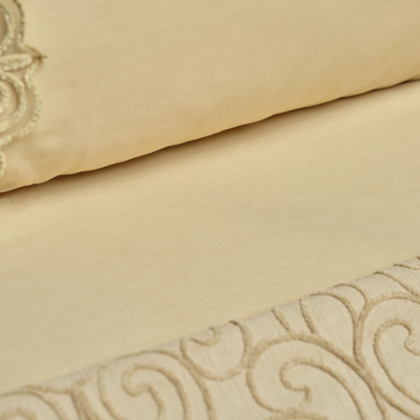Karaca Home Marissa Beige Пододеяльник с двойной вышивкой Пике Набор