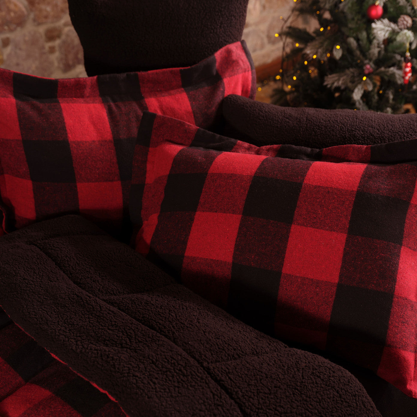 Karaca Home Mountain Red-Black Single Cosy Comfort