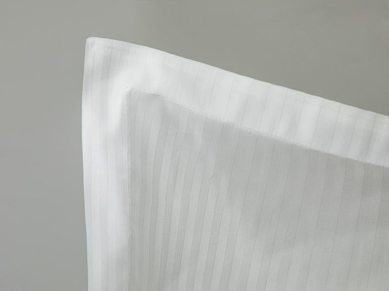 Комплект двойных пододеяльников Deluxe Striped Cotton Satin 200x220 см Белый