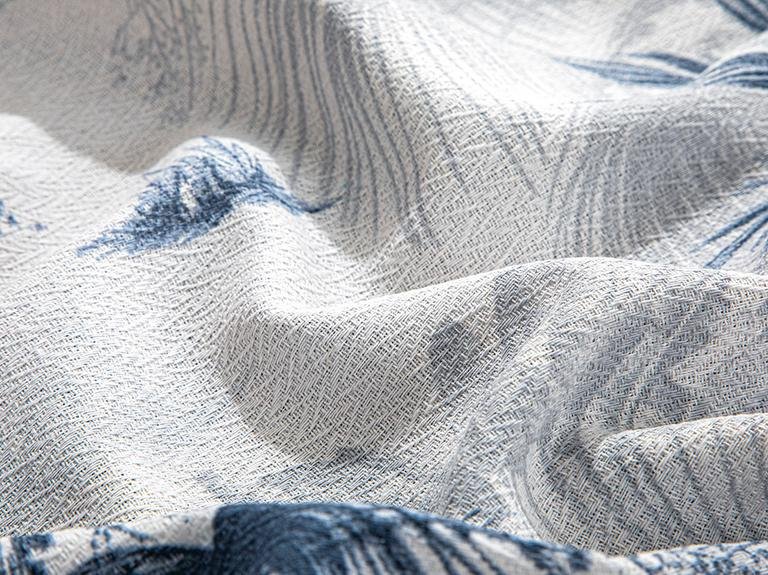 Набор из одинарного пике с принтом Palm Toile 150x220 см Индиго