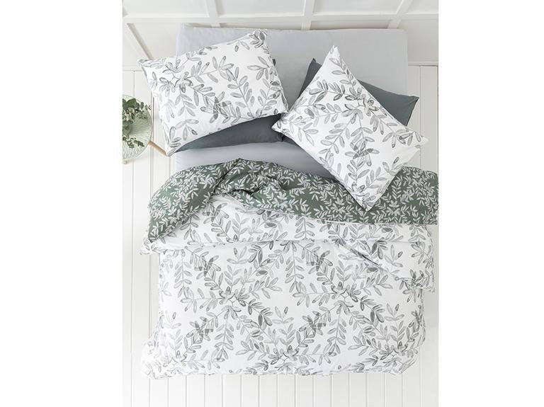 Набор двойных пододеяльников Olive Twig Crepe 200x220 см оливково-зеленый