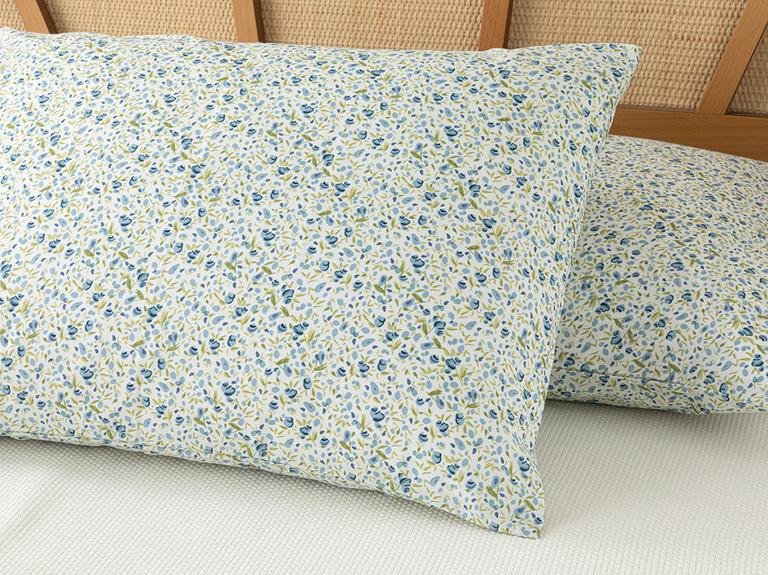 Набор двойных пике с узором Floral Joy 200x220 см, синий