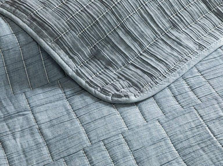 Набор жаккардовых односпальных покрывал Cozy Rectangles Filled 160x240 см синий