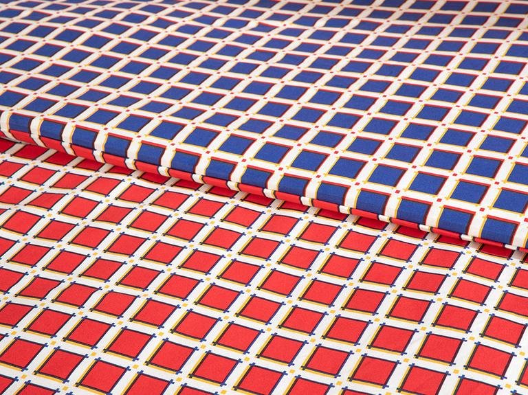 Набор пододеяльников из хлопка Tesselation Single 160x220 см красный - темно-синий