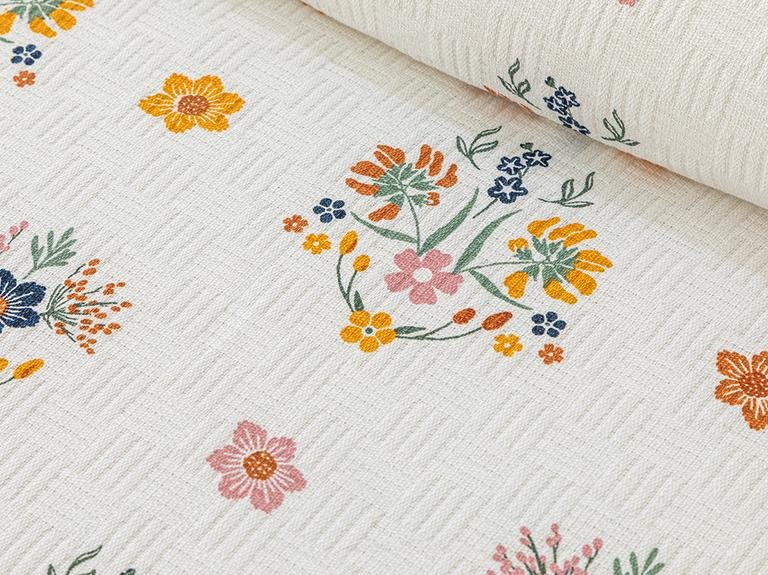 Пике с принтом Bloomy Spring King Size 240x220 см, синий