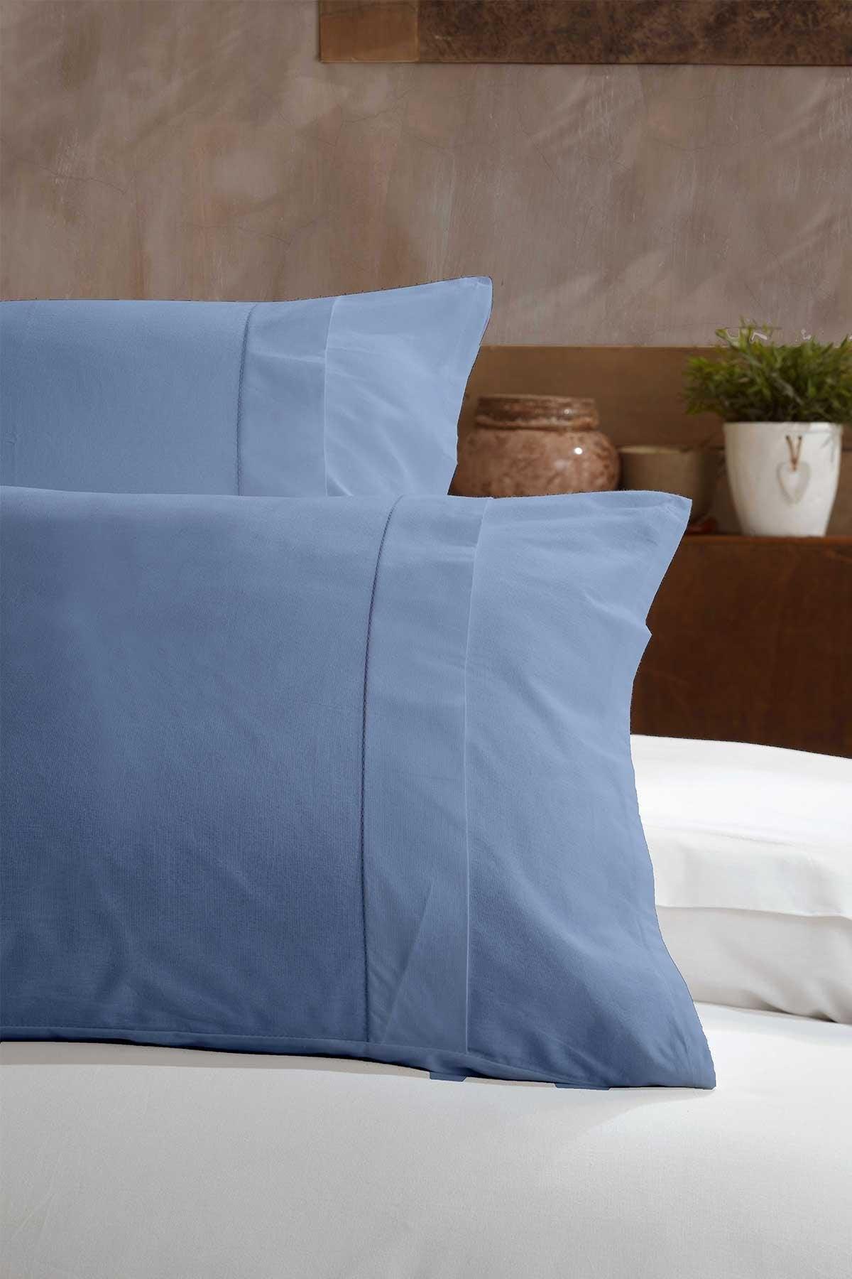 Ranfors Cotton Pillow Cover 100% Natural Cotton 2 Pieces Blue