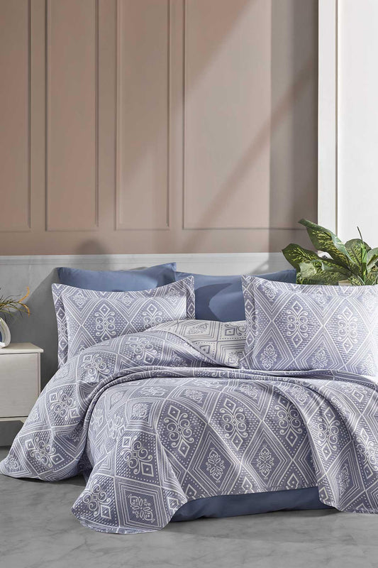 Комплект постельного белья Double Cotton Crinkle Bohemian Blue