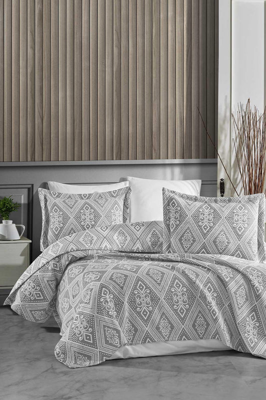 Комплект покрывала Single Cotton Crinkle Bohemian Silver