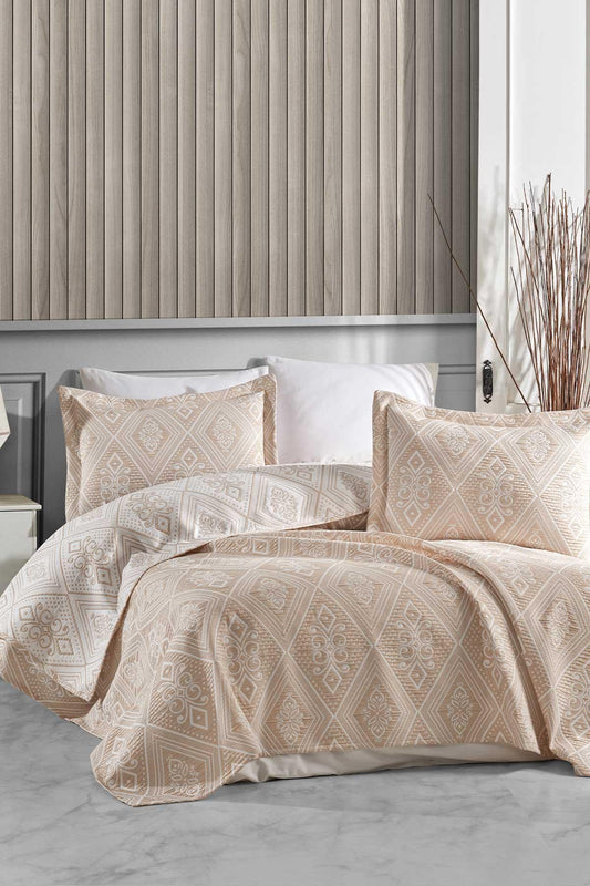 Комплект покрывала Single Cotton Crinkle Bohemian Cappuccino