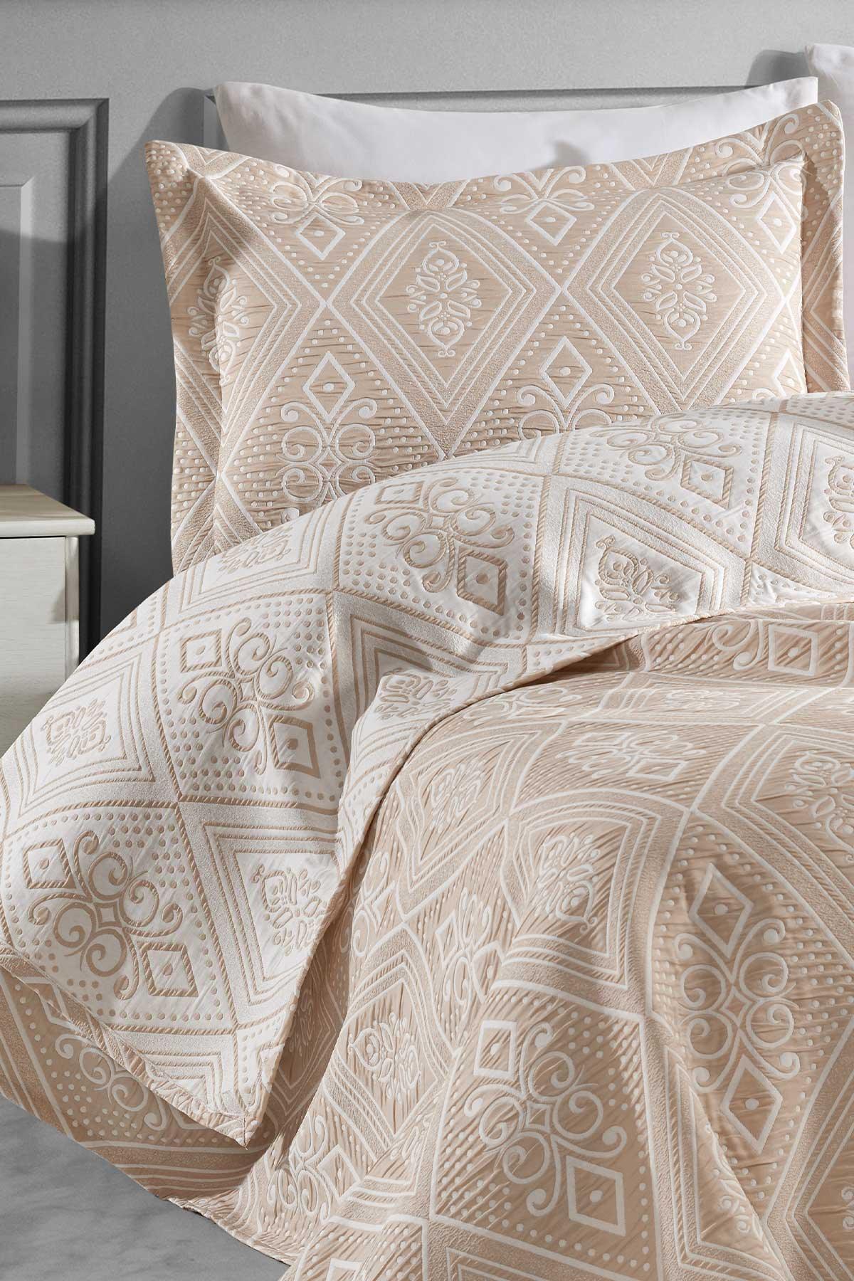 Комплект покрывала Single Cotton Crinkle Bohemian Cappuccino