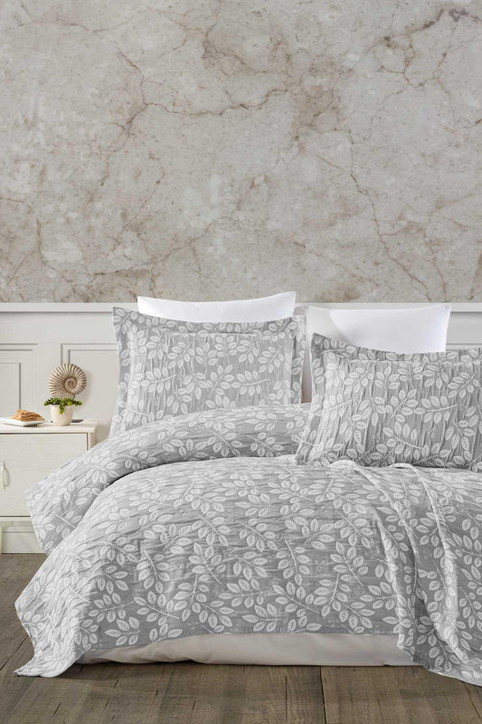 Комплект постельного белья Double Cotton Crinkle Eva Silver