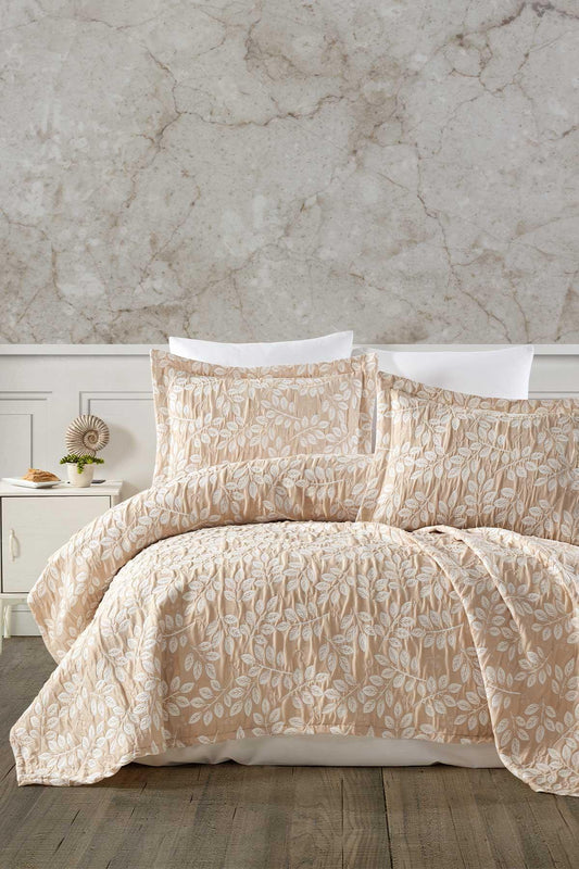 Комплект покрывала Double Cotton Crinkle Eva Cappuccino