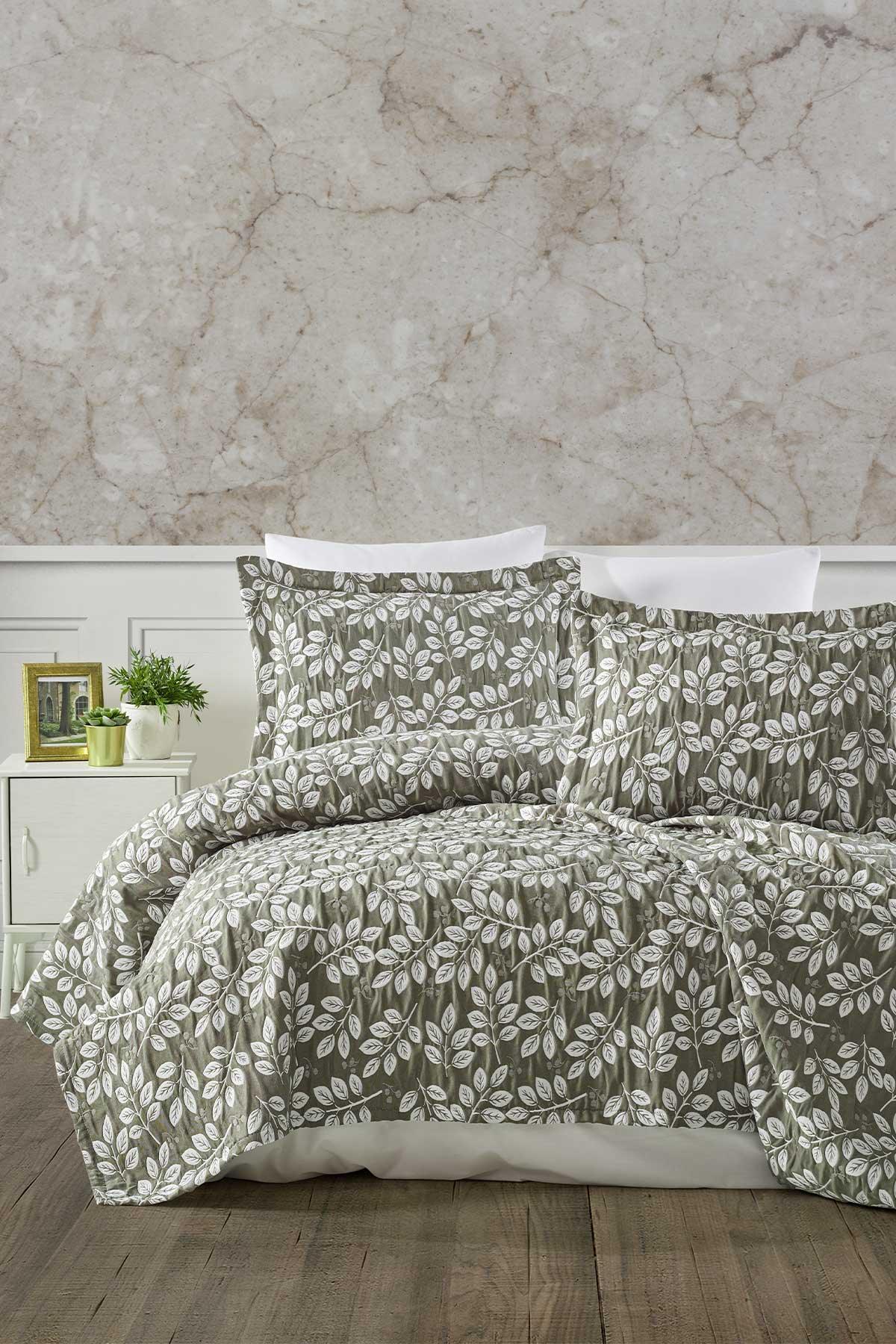 Комплект покрывала Double Cotton Crinkle Eva Khaki