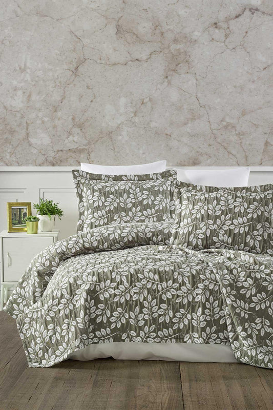Комплект покрывала Double Cotton Crinkle Eva Khaki