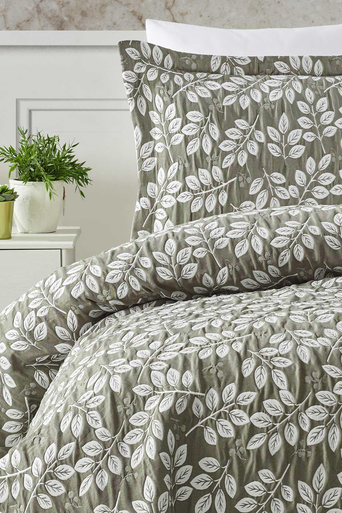 Комплект покрывала Double Cotton Crinkle Eva Khaki