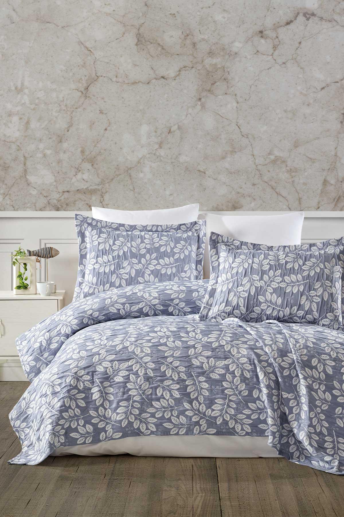 Комплект постельного белья Double Cotton Crinkle Eva Blue