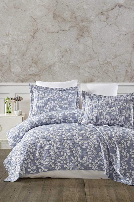 Комплект постельного белья Double Cotton Crinkle Eva Blue