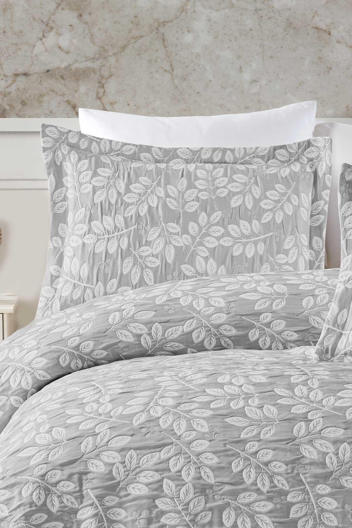 Комплект покрывала Single Cotton Crinkle Eva Silver
