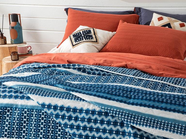 Двустороннее покрывало Free Spirit King Size 240X220 см темно-синее