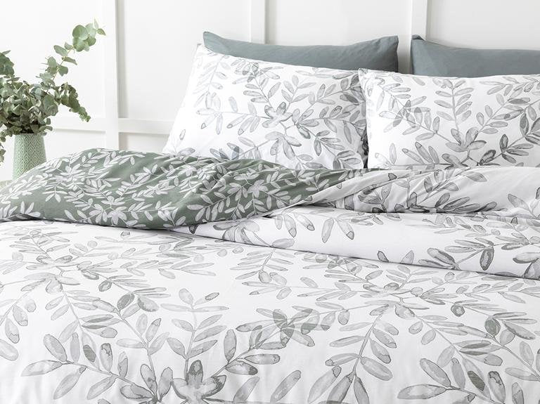 Набор двойных пододеяльников Olive Twig Crepe 200x220 см оливково-зеленый
