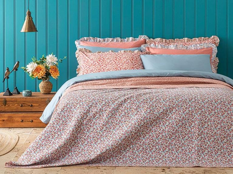 Двойная многофункциональная крышка Lovely Florets 200x220 см, розовая