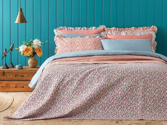 Двойная многофункциональная крышка Lovely Florets 200x220 см, розовая