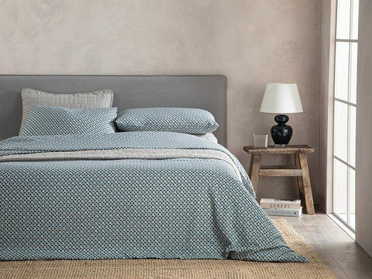 Trio Tile Easy to Iron Single пододеяльник набор 160x220 см темно-синий