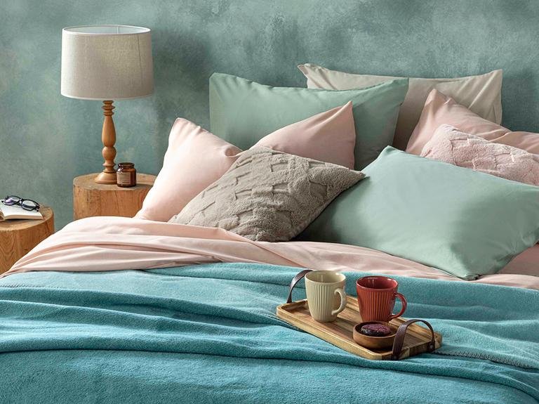Однотонное хлопковое одеяло King Size 220x240 см Celedon-mint