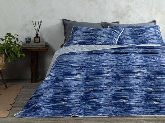 Комплект односпального покрывала Aquarelle Multi-Purpose 160x220 см темно-синий