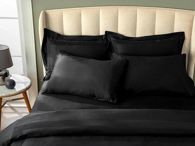Vivian Framed Cotton Satin Super King Size 4 Набор наволочек для подушки 260x220 см, черный