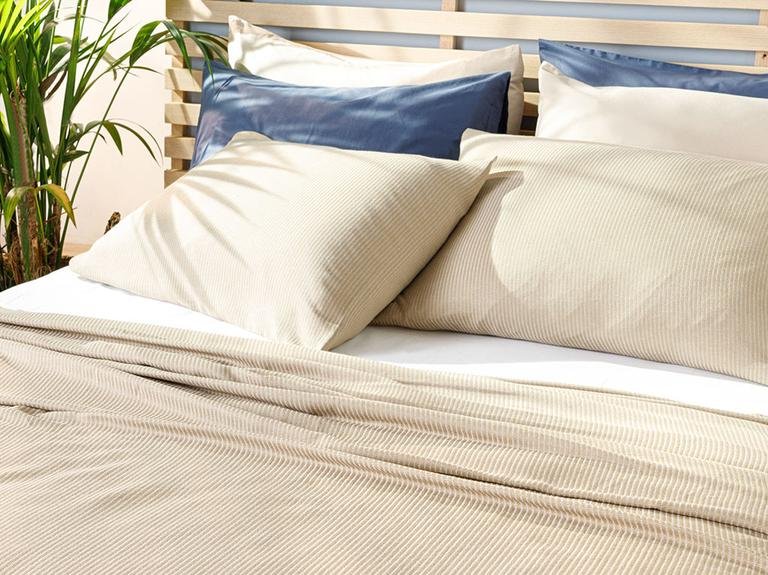 Набор Cool Stripe Soft Touch Double Pique 200x220 см Бежевый