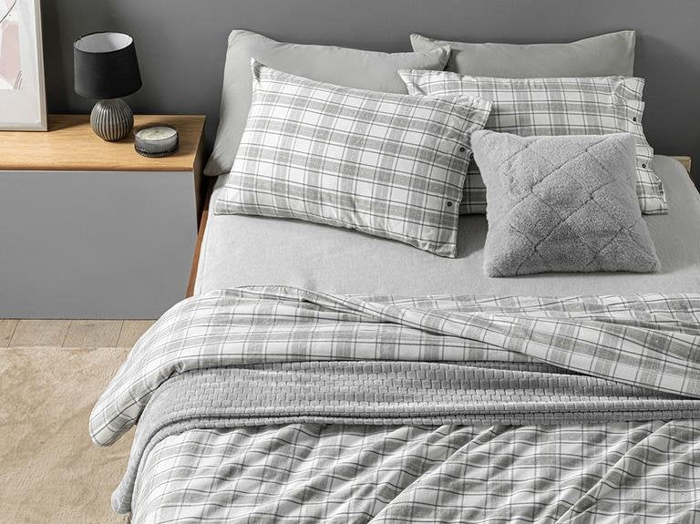 Пододеяльник Cosy Plaid Winter Soft Super King 260x220 см серый