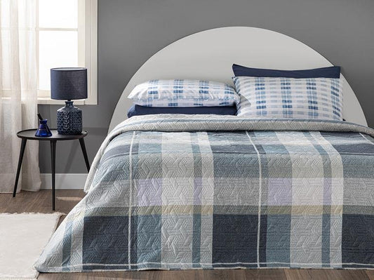 Одноместный многоцелевой чехол Chill Plaid 160x220 см, синий