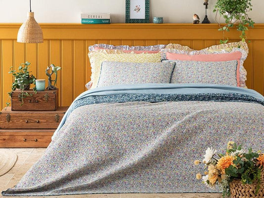 Многоцелевое односпальное покрывало Floral Heaven 160x220 см Seledon