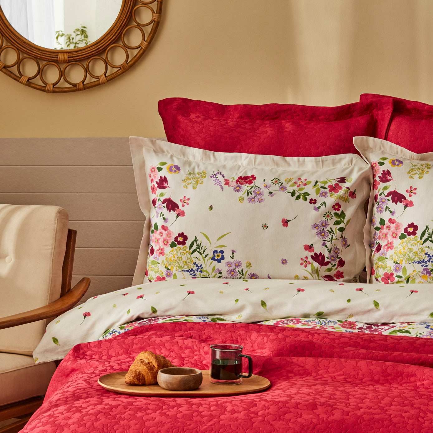 Karaca Home Lisette Cotton Double Duet Set Фуксия