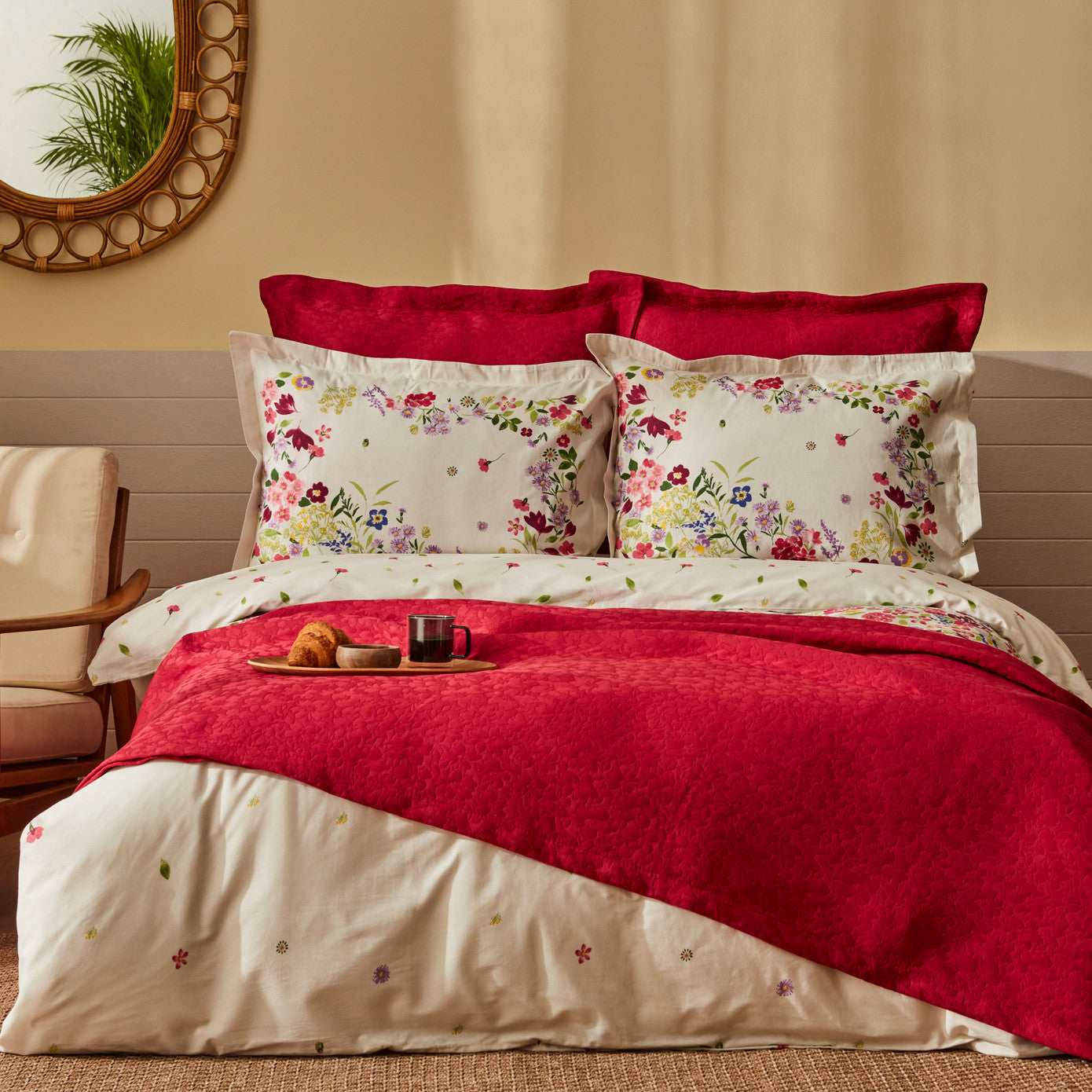 Karaca Home Lisette Cotton Double Duet Set Фуксия