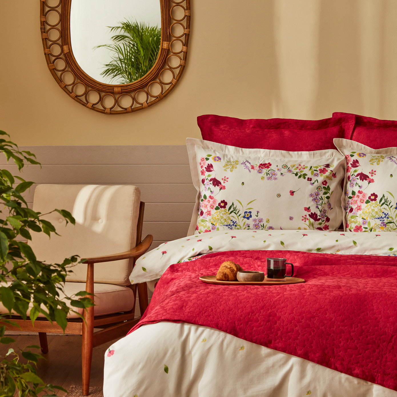 Karaca Home Lisette Cotton Double Duet Set Фуксия