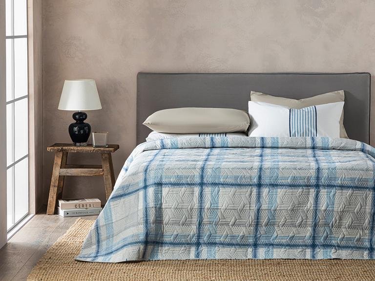 Одноместный многоцелевой чехол Ocean Plaid 160x220 см, синий