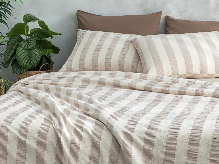 Комплект пододеяльников Billowy Gofre King Size 240X220 см, бежевый