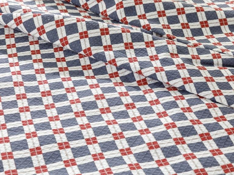 Oxford Printed King Size Пике 220x240 см темно-синий