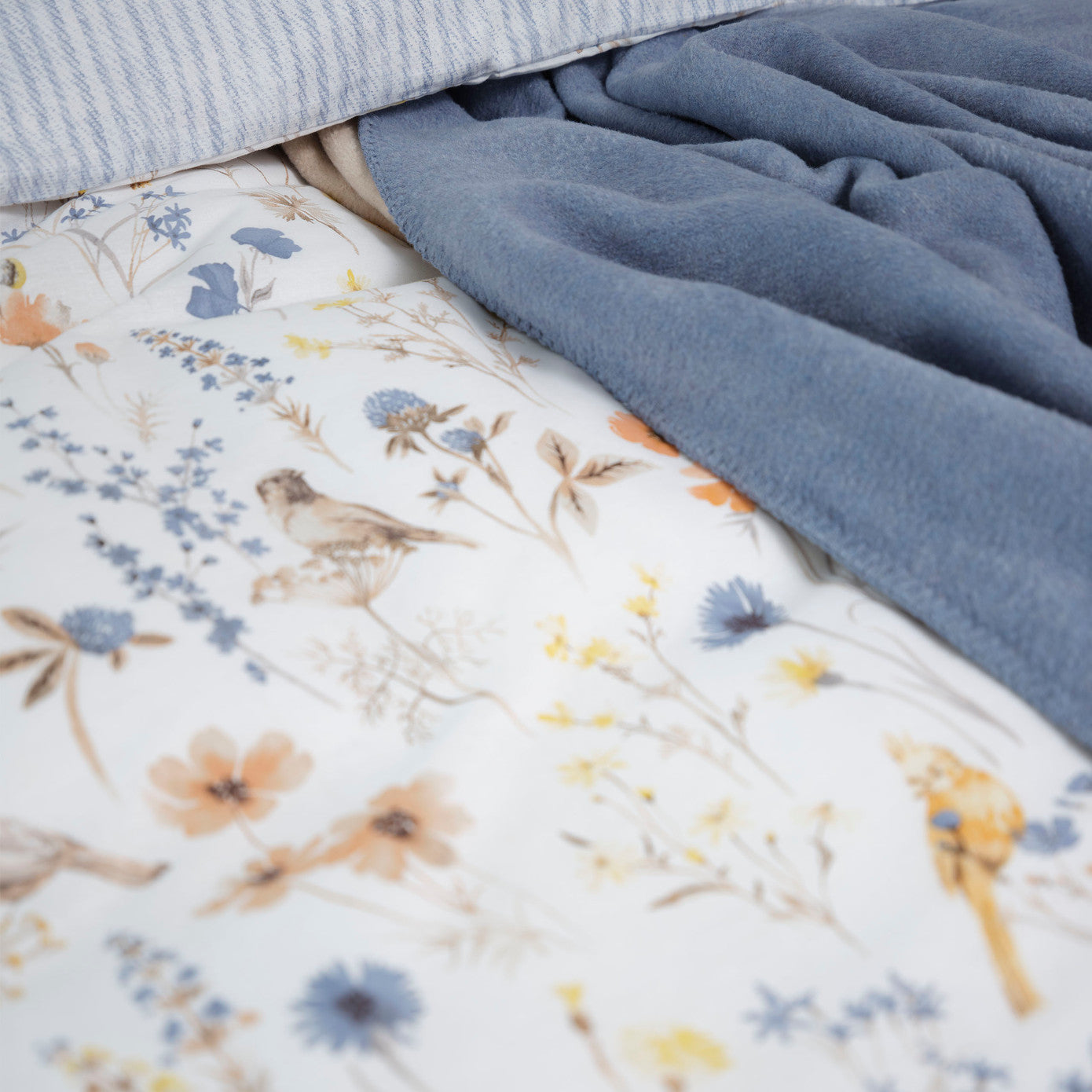 Karaca Home Aleta Blue Двойной пододеяльник из 100% хлопка Комплект одеял